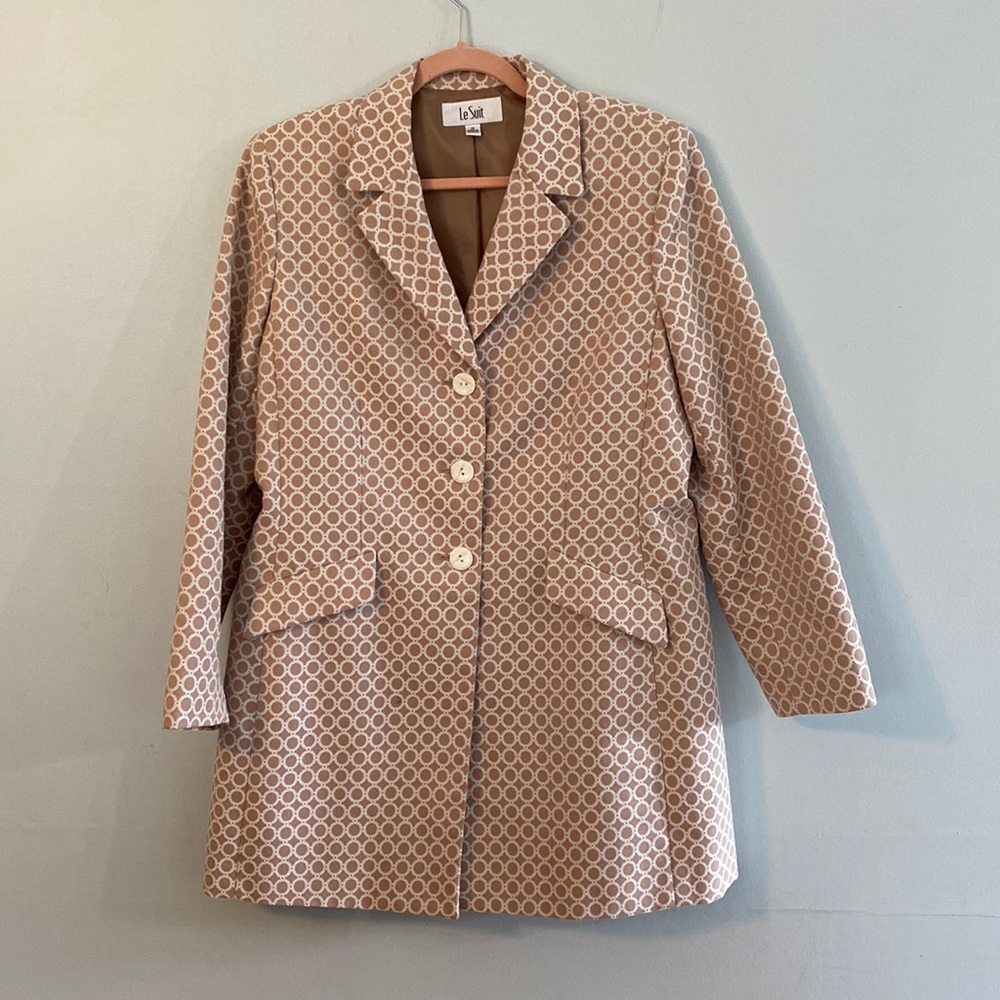 Le Suit Size 16 Car Coat Patterned Fully Lined
